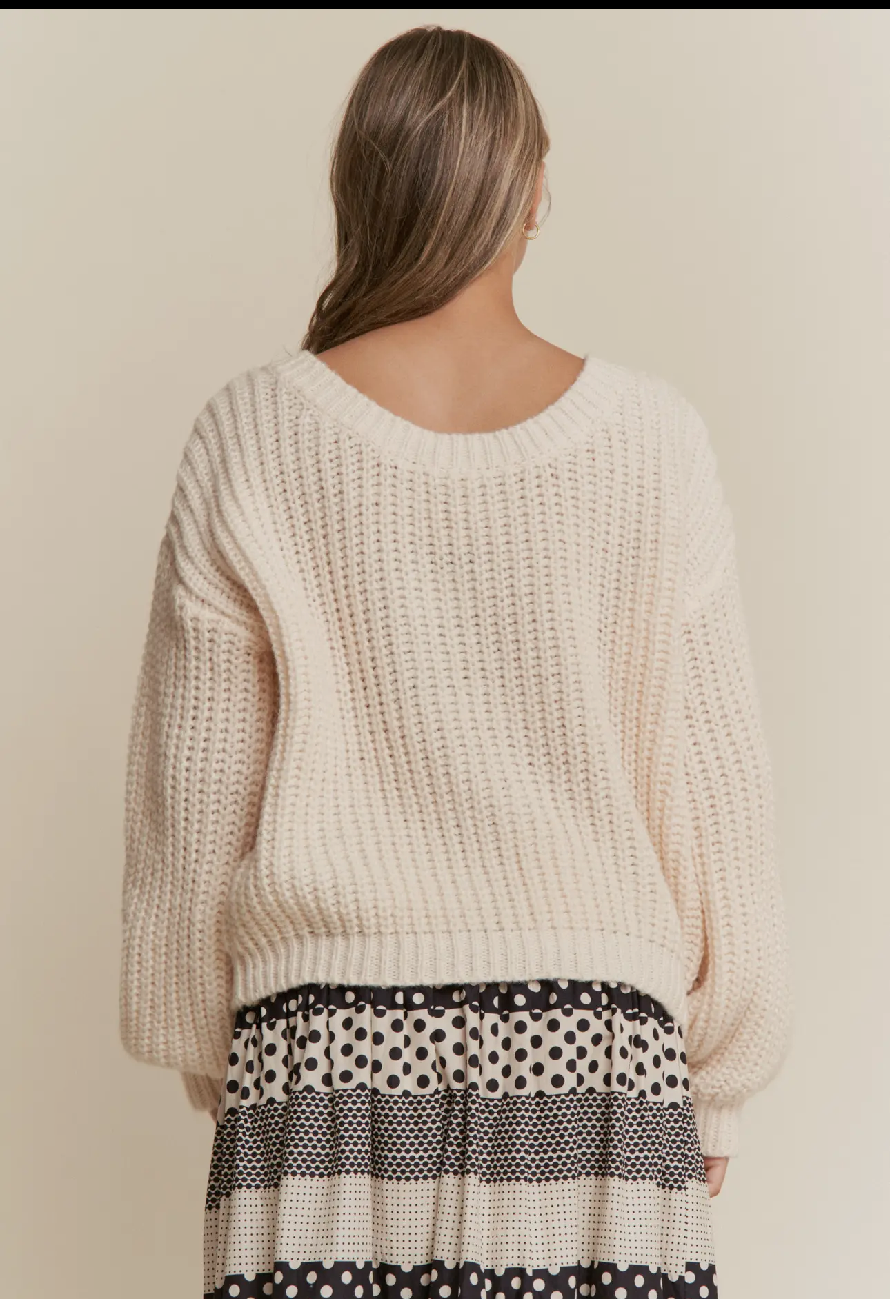 Ivory Bow Knit Sweater