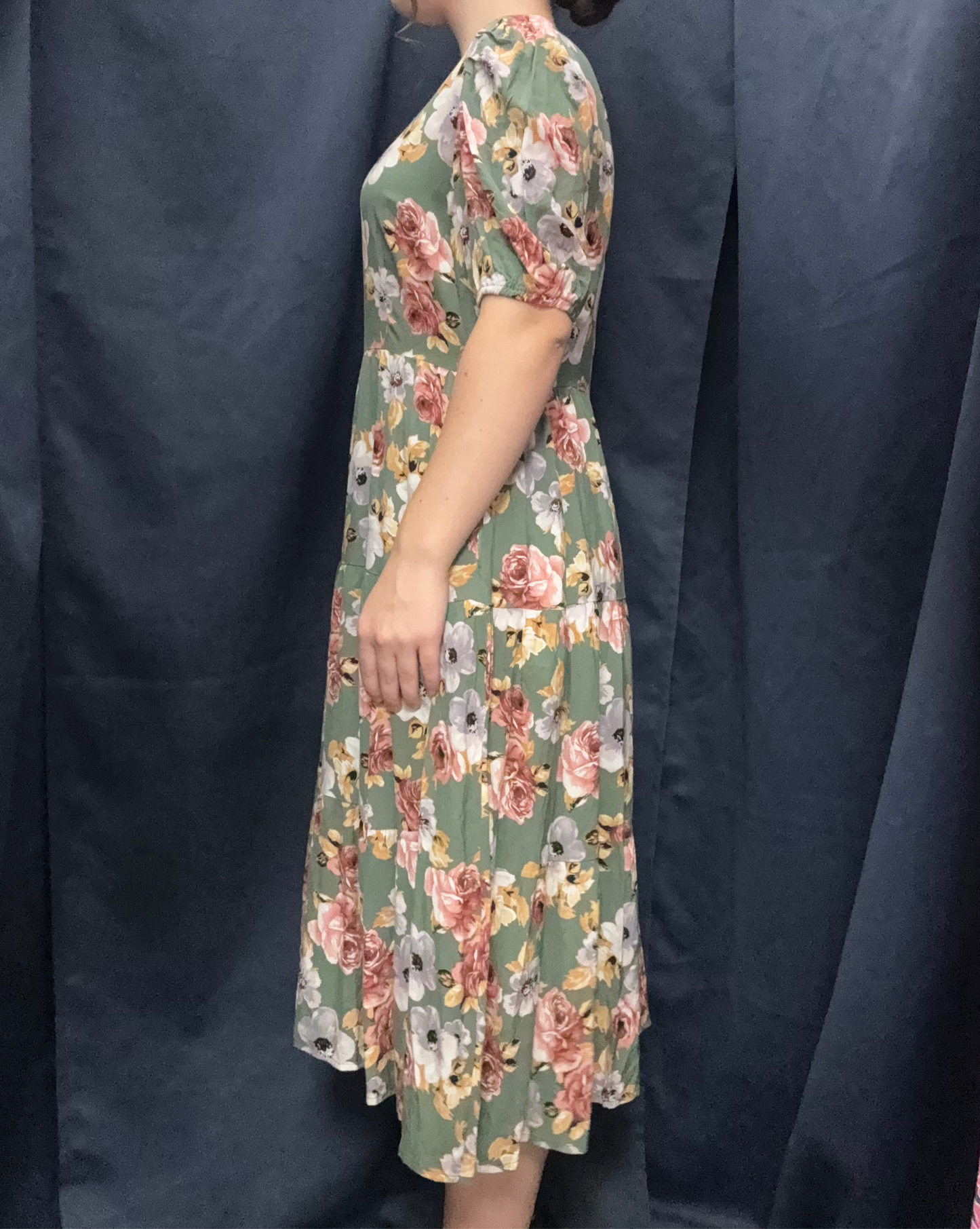 Sage Floral Dress