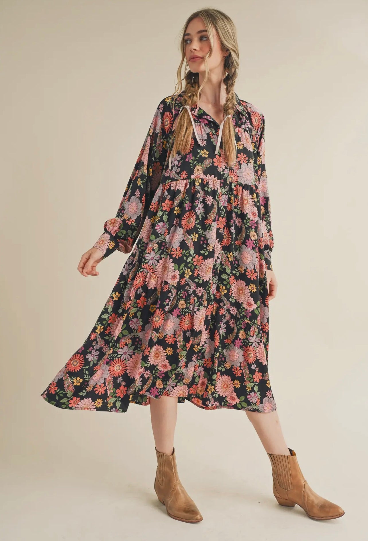 Rosalyn Midnight Floral Dress
